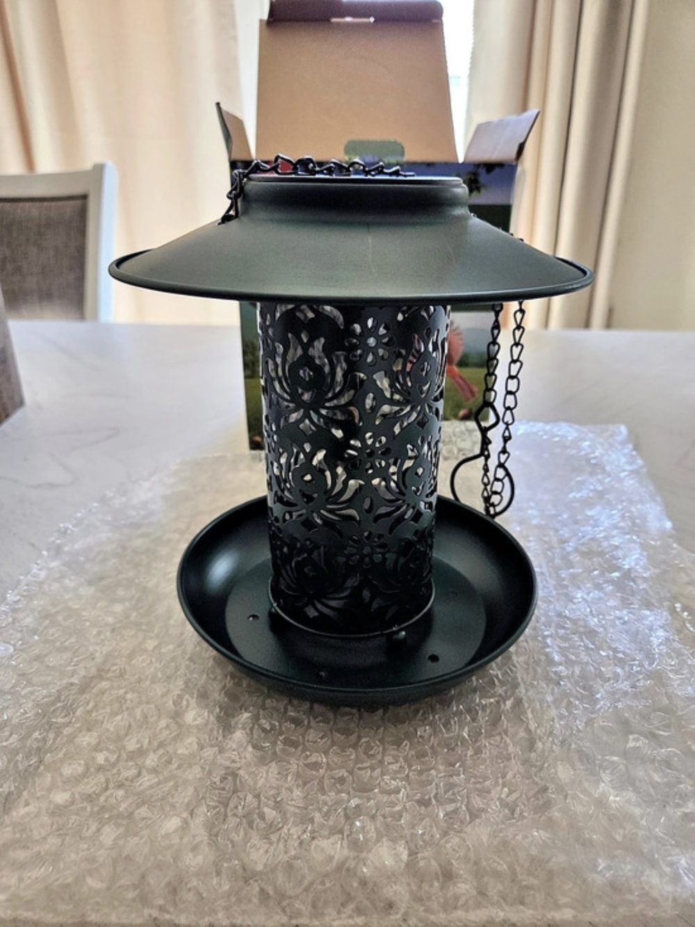 Sweetfull Solar Hanging Heavy Bird Feeder for Outside, Weather Resistance